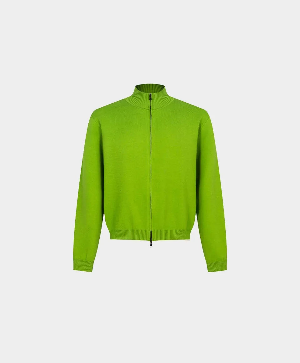 Apres Knit Zip Up Sweater - Green