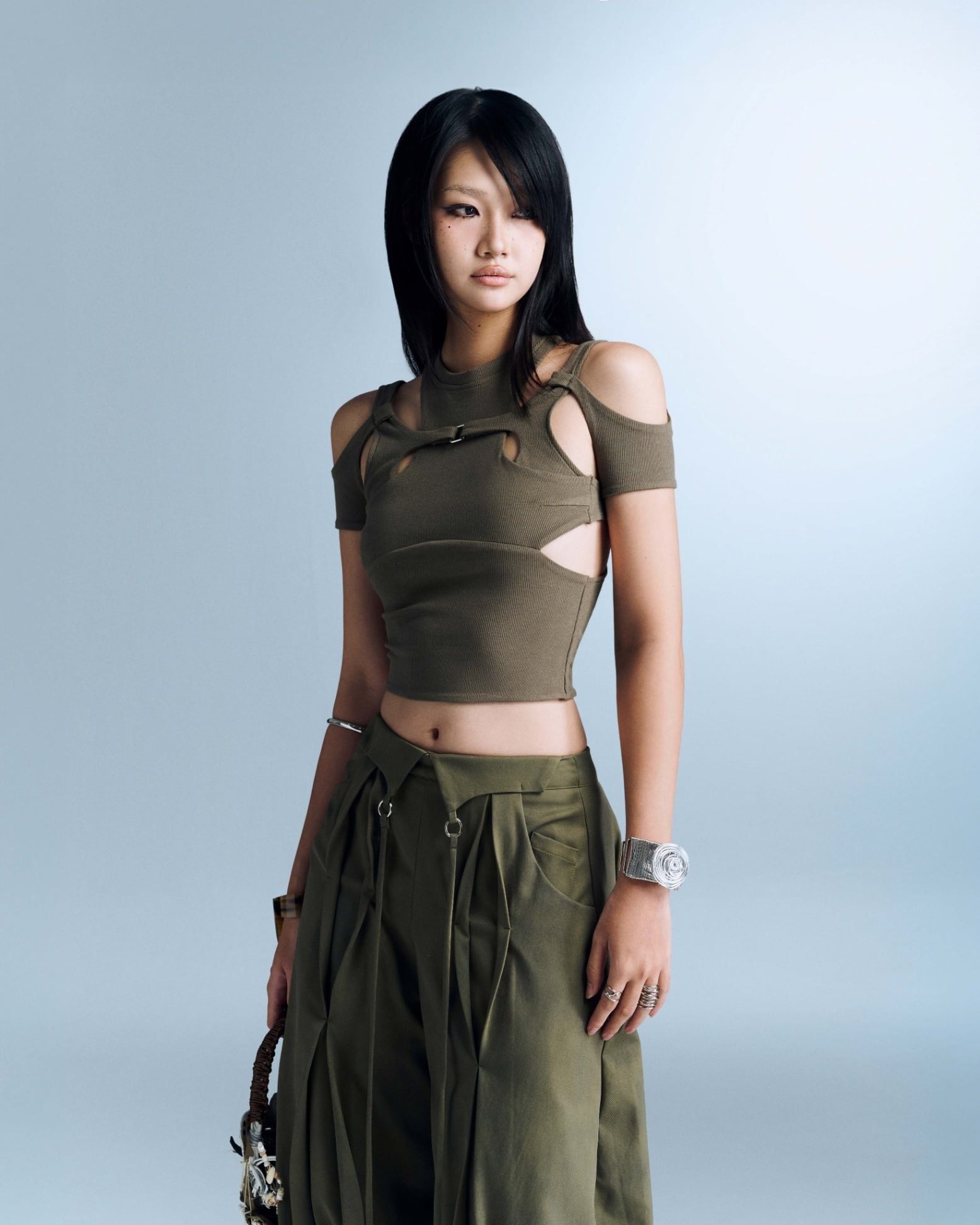 Asymmetrical Olive Top