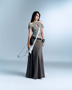Ribbed Skirt - Grey