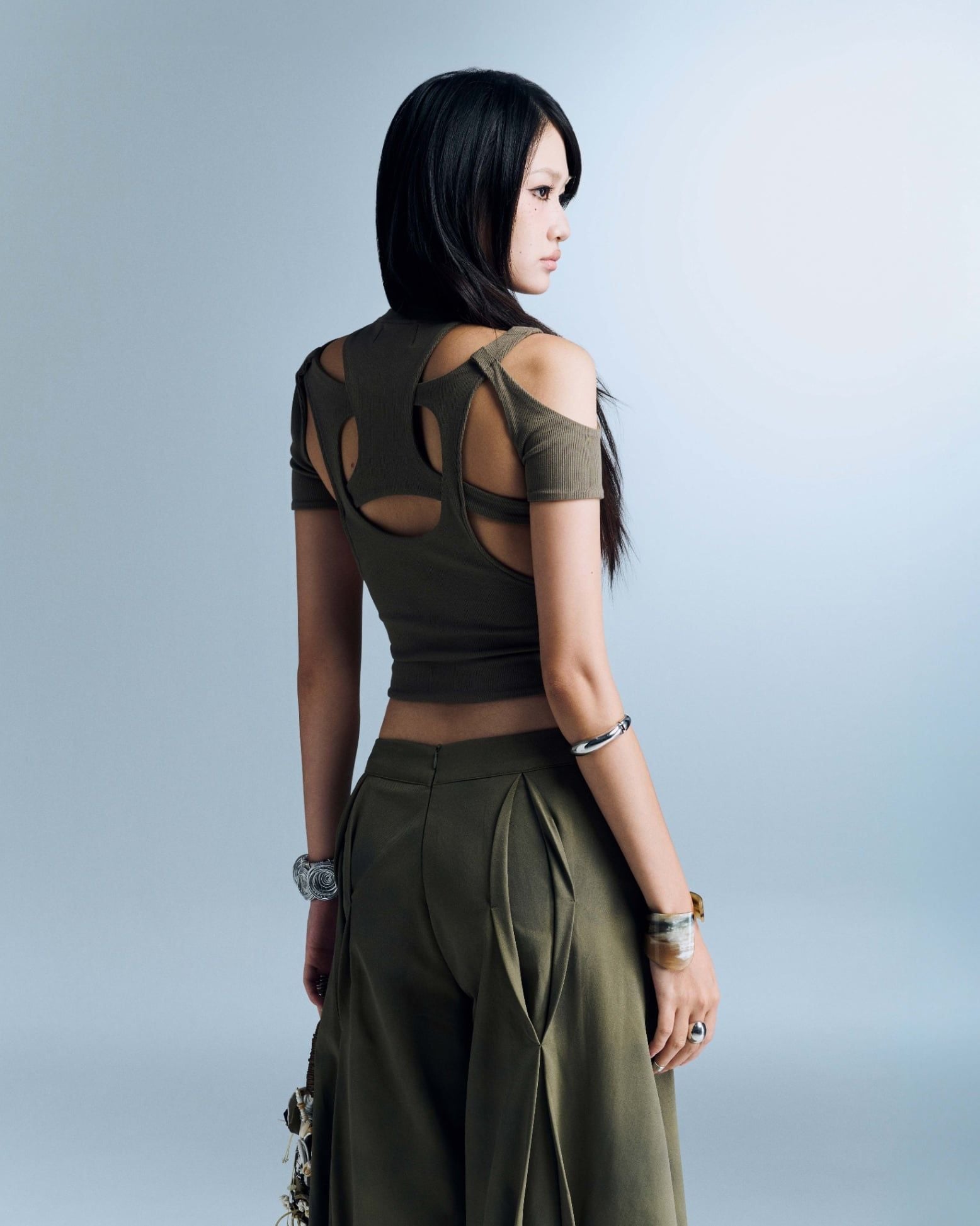 Asymmetrical Olive Top