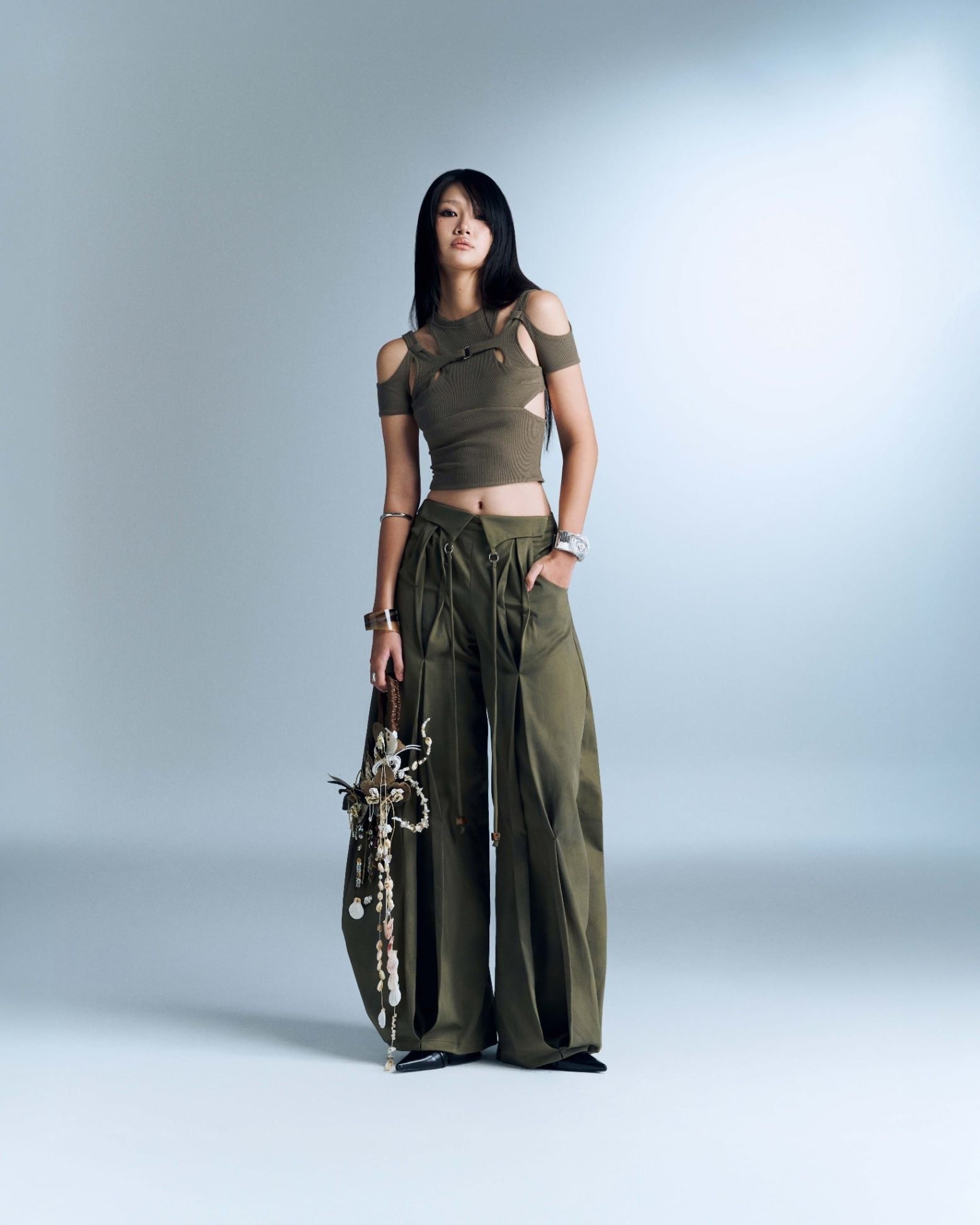 Asymmetrical Olive Top