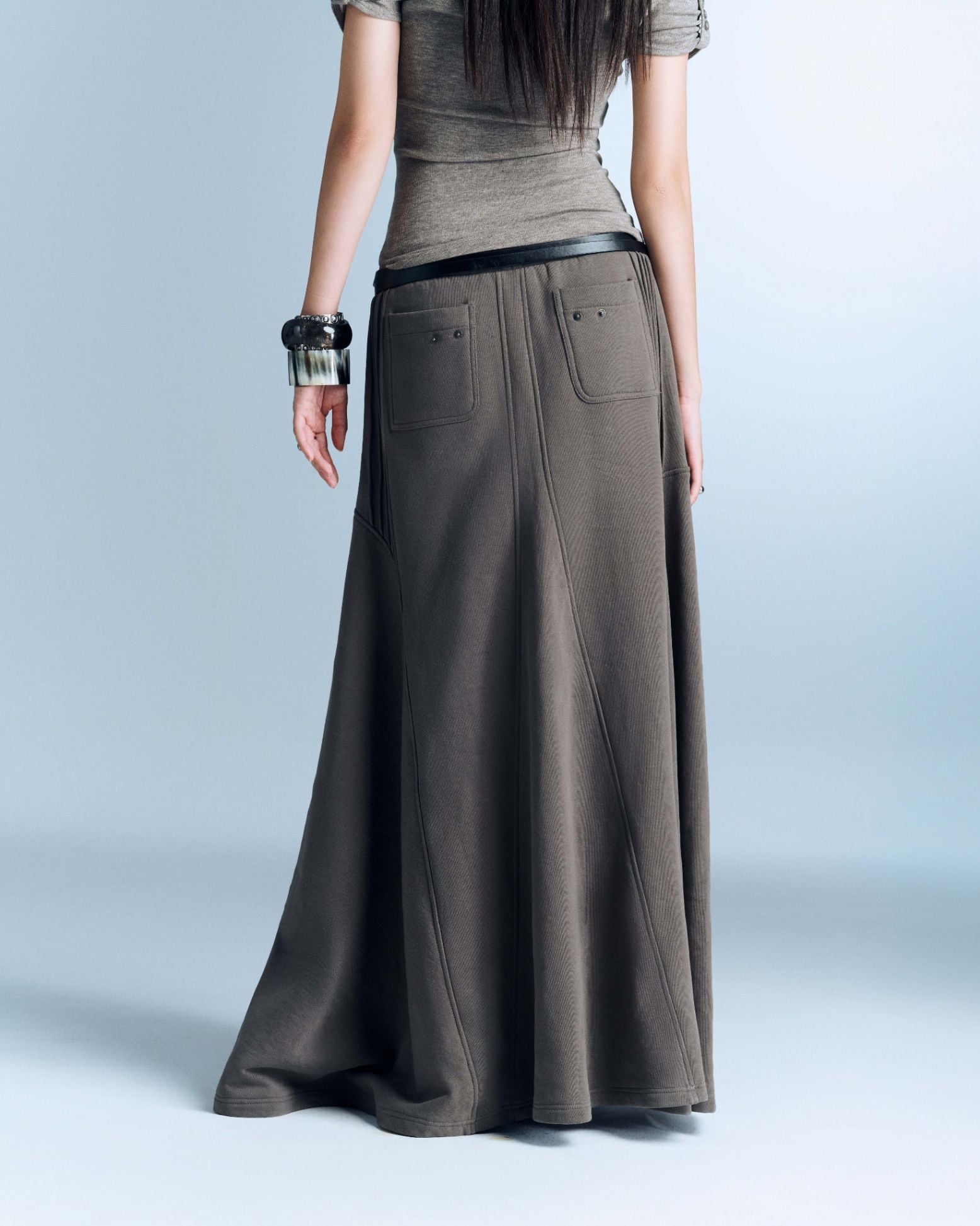 Ribbed Skirt - Grey