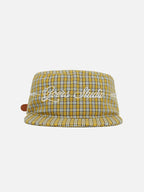 Plaid Pillbox Cap - Yellow