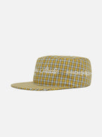Plaid Pillbox Cap - Yellow