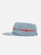 Plaid Pillbox Cap - Blue
