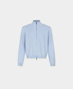 Apres Knit Zip Up Sweater - Baby Blue