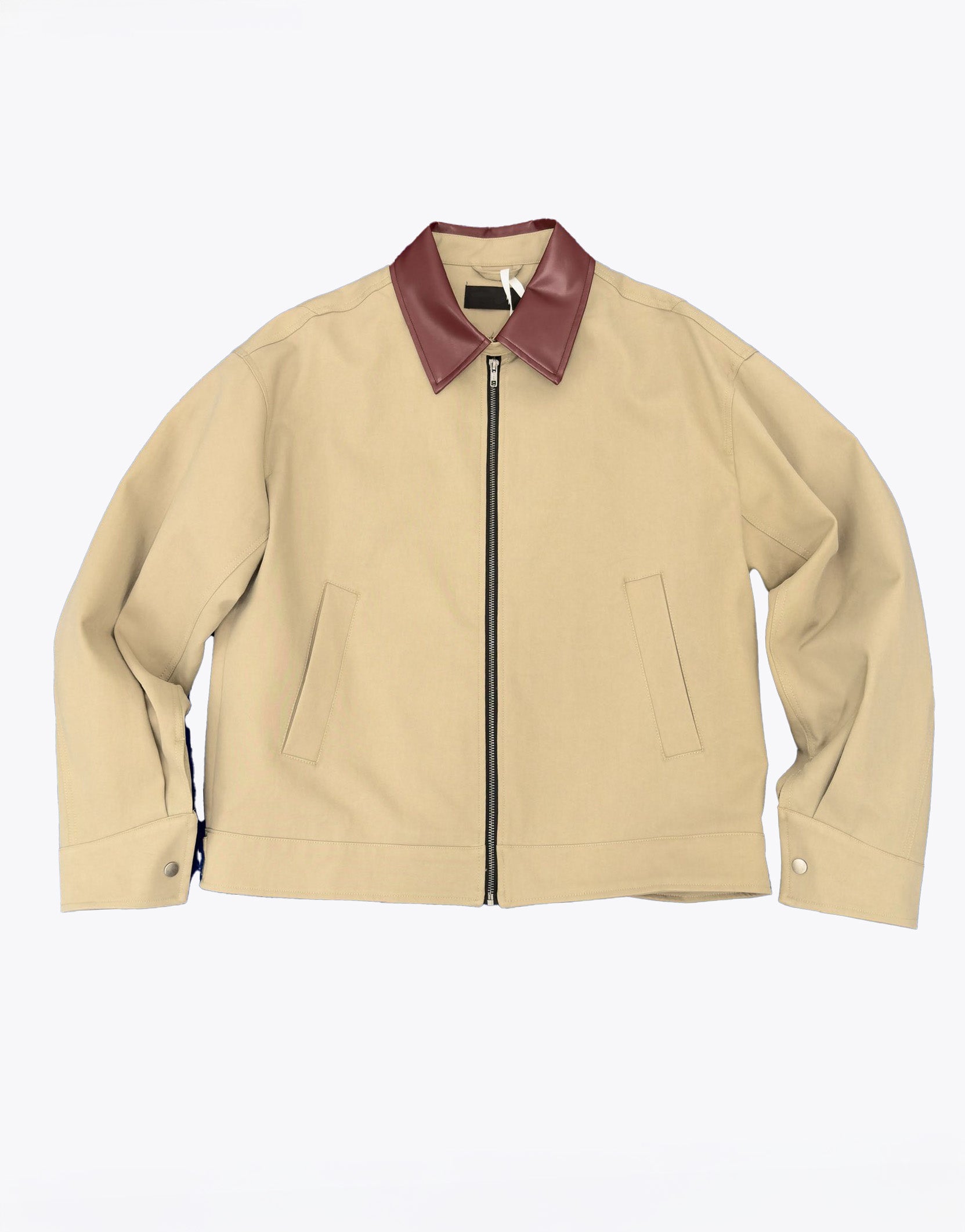 Twill Leather Jacket - Khaki