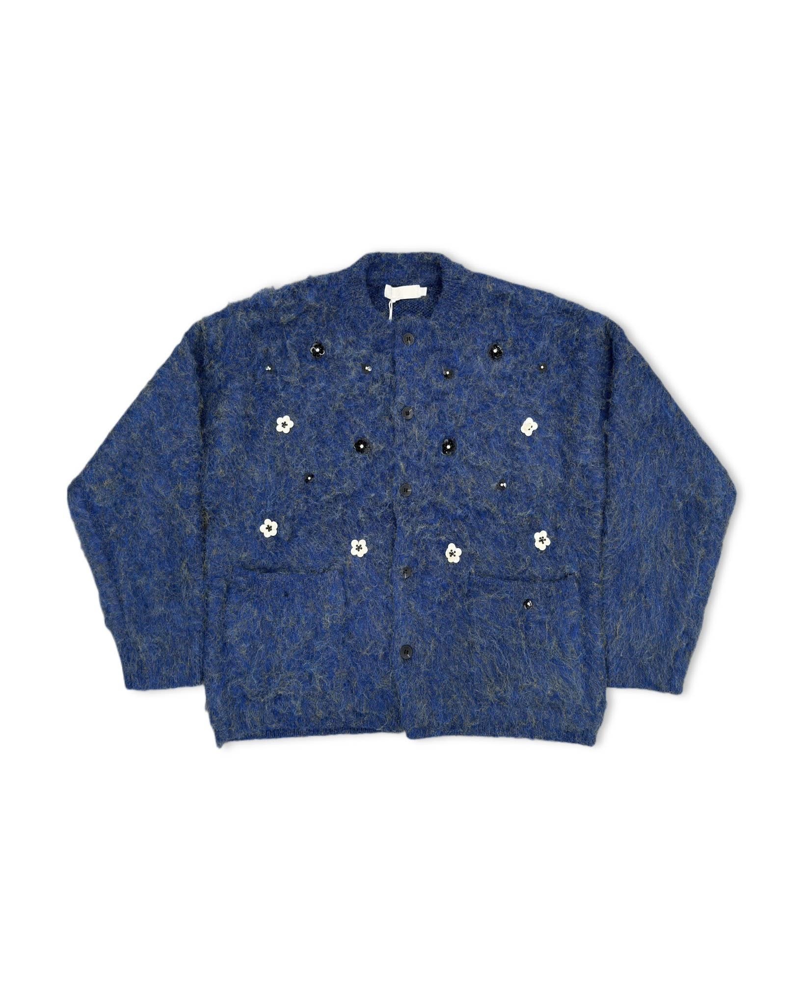 Flower Cardigan - Deep Royal Blue