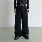 Pleated Wide Pants - Black