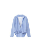 Linear Drape Shirt - Blue