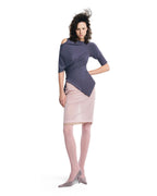 Asymmetric Rib-Knit Top - Purple