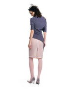 Asymmetric Rib-Knit Top - Purple