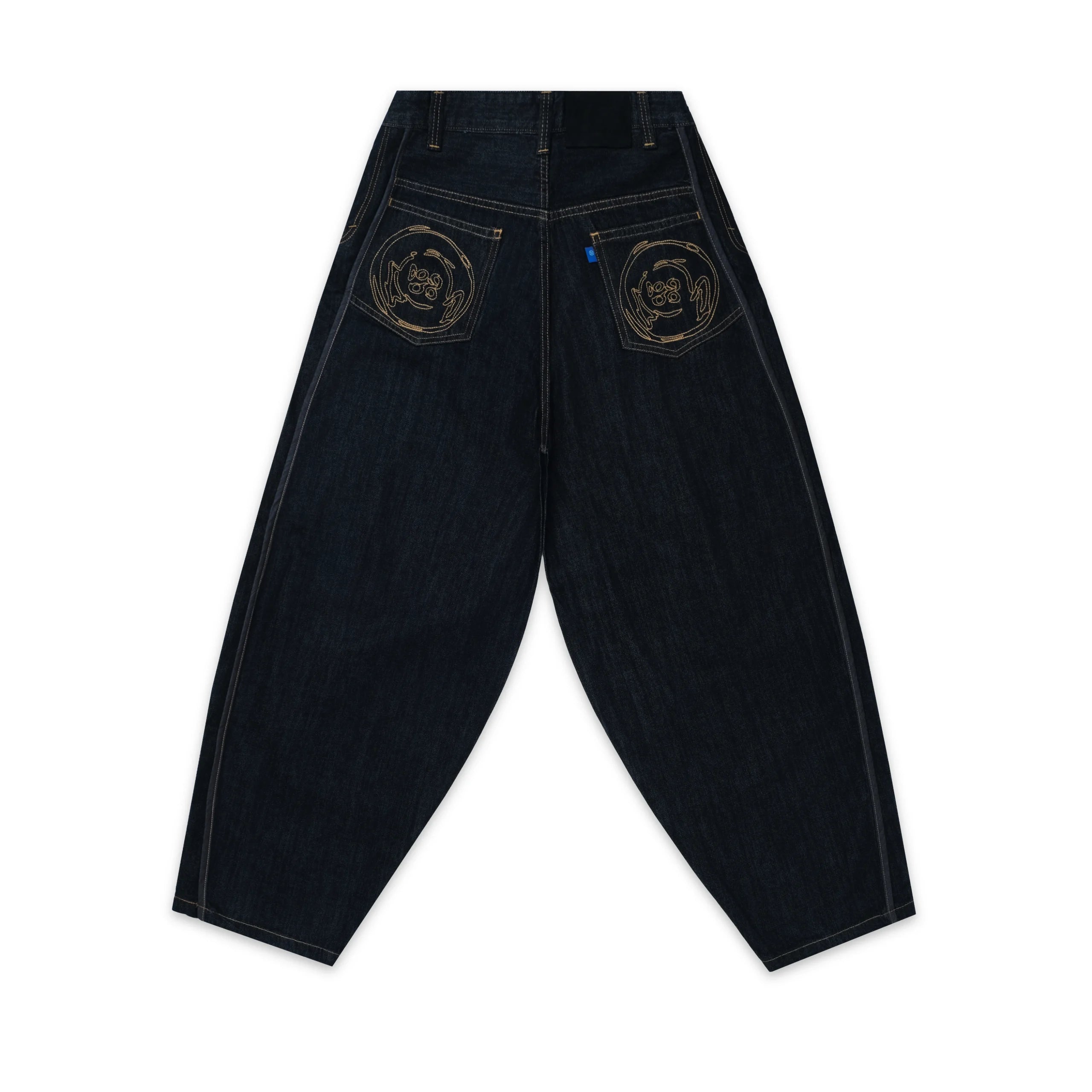 Embroidered Paneled Denims - Indigo