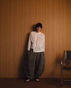 Cacoon Pleated Shirt - White