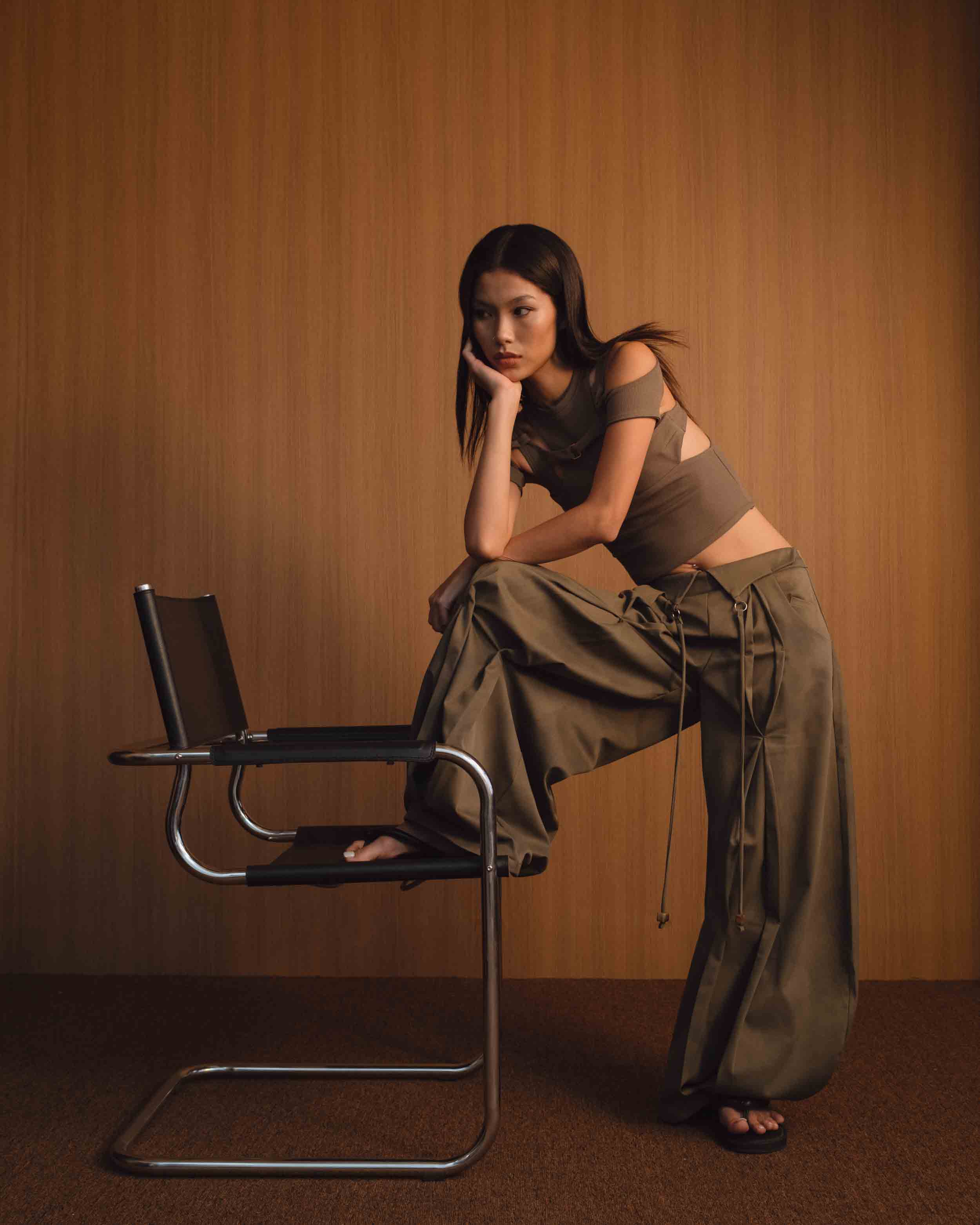 Asymmetrical Olive Top