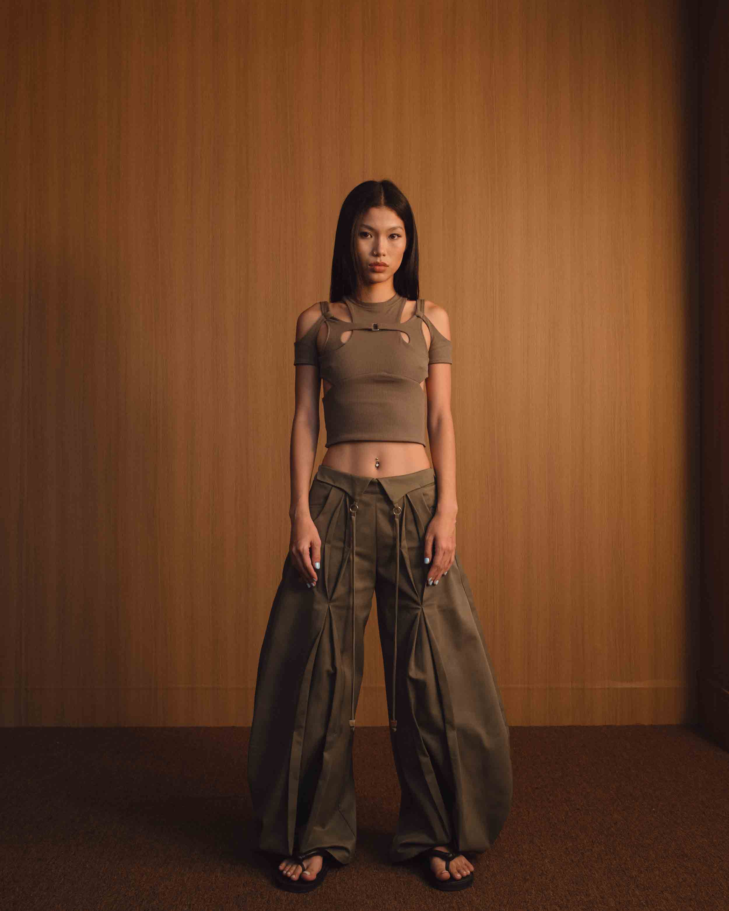 Asymmetrical Olive Top