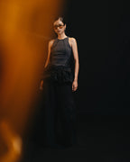 Ribbed Bubble Skirt - Black