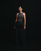 Ribbed Bubble Skirt - Black