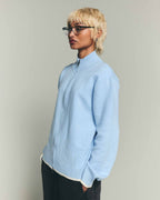 Apres Knit Zip Up Sweater - Baby Blue
