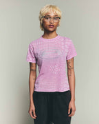 Club Print Crop T Shirt - Pink