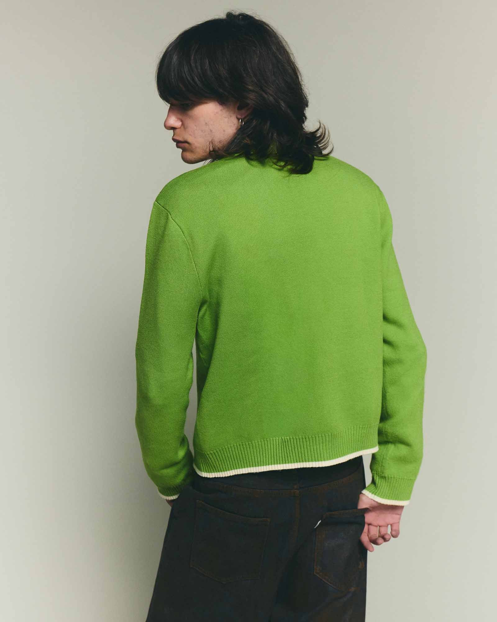 Apres Knit Zip Up Sweater - Green