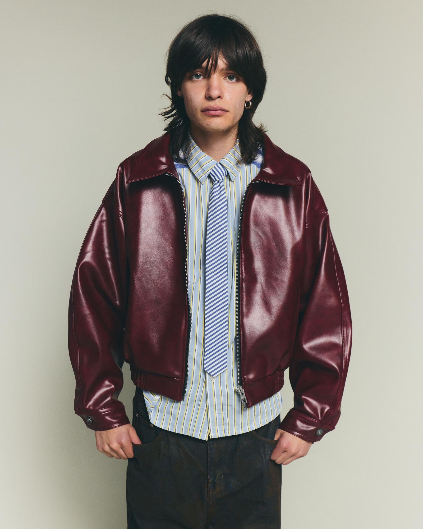 Leather Jacket - Burgundy