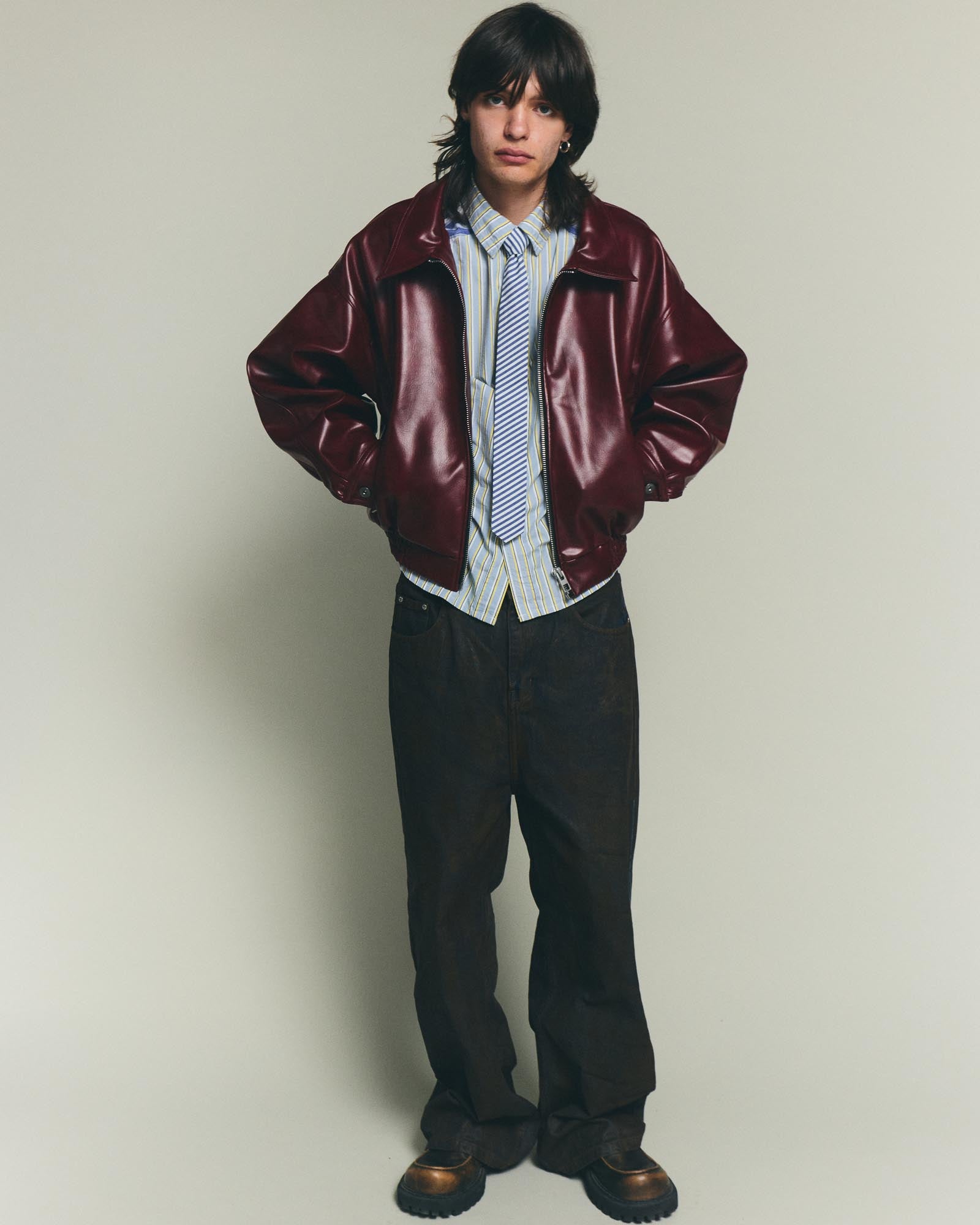 Leather Jacket - Burgundy