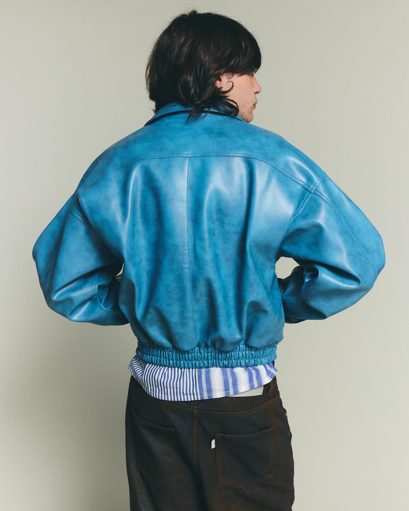 Leather Jacket - Blue