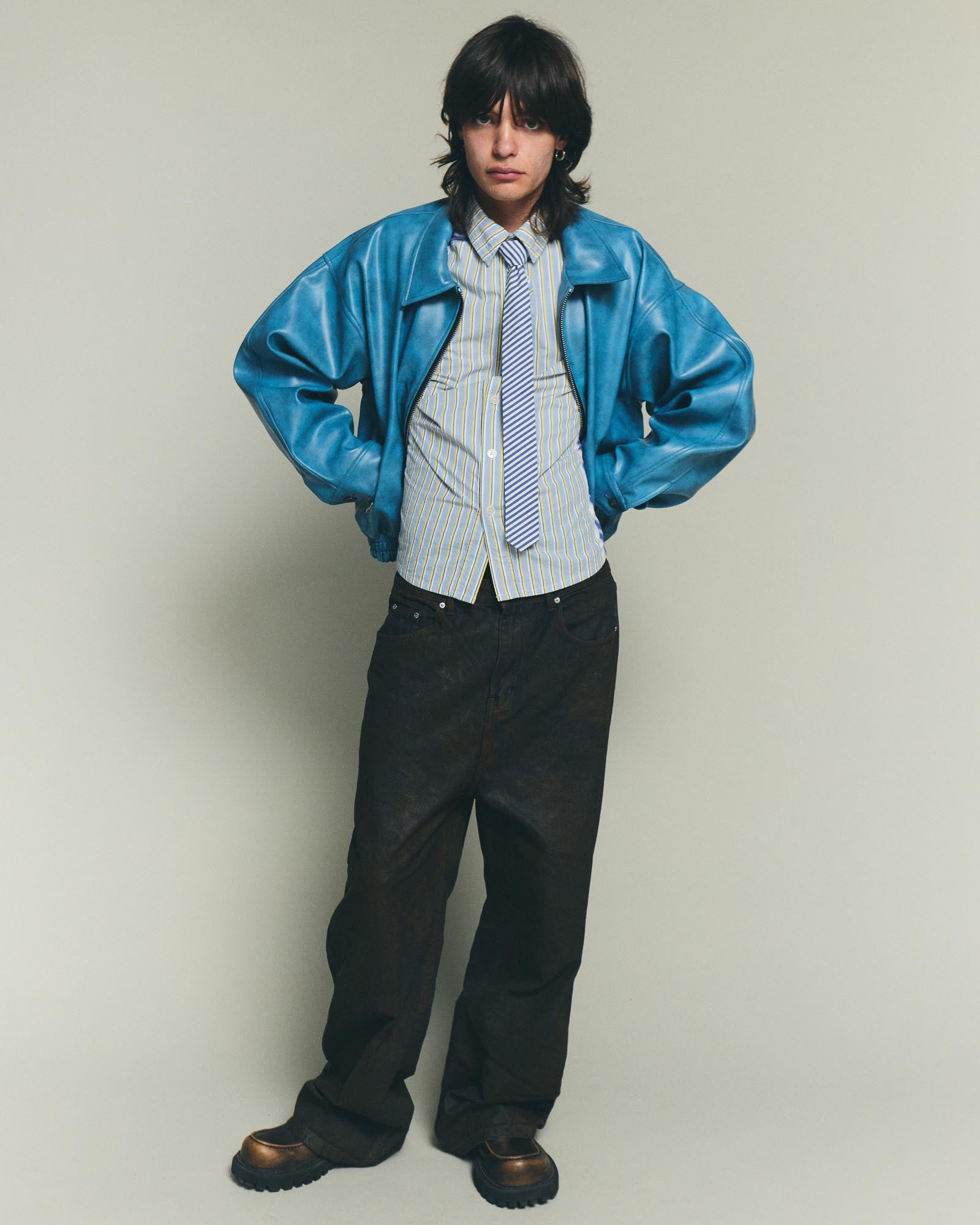 Leather Jacket - Blue