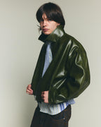 Leather Jacket - Olive