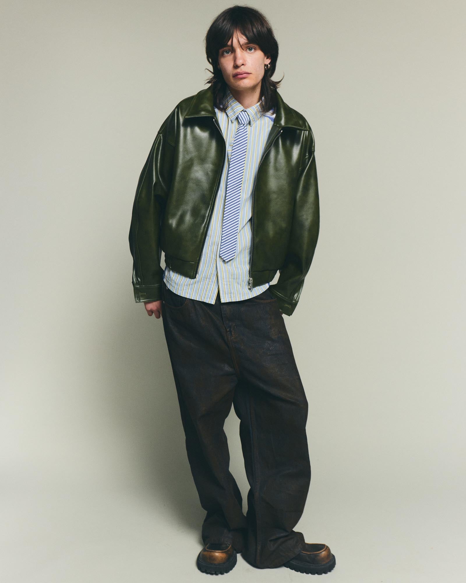 Leather Jacket - Olive