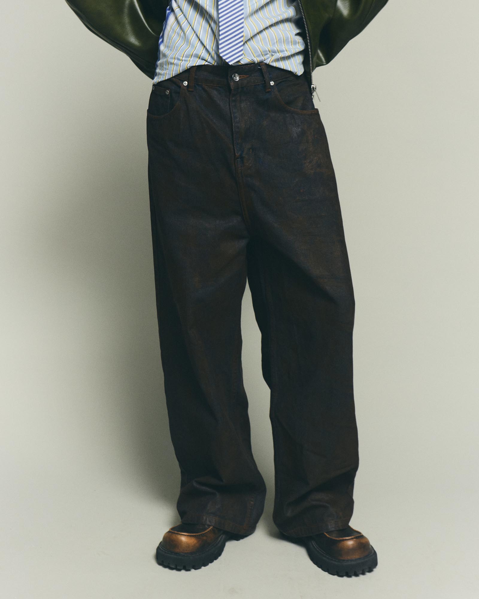 Waxed Jeans - Brown