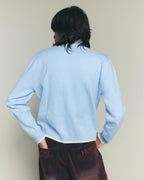 Apres Knit Zip Up Sweater - Baby Blue