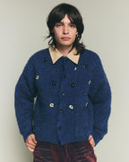 Flower Cardigan - Deep Royal Blue
