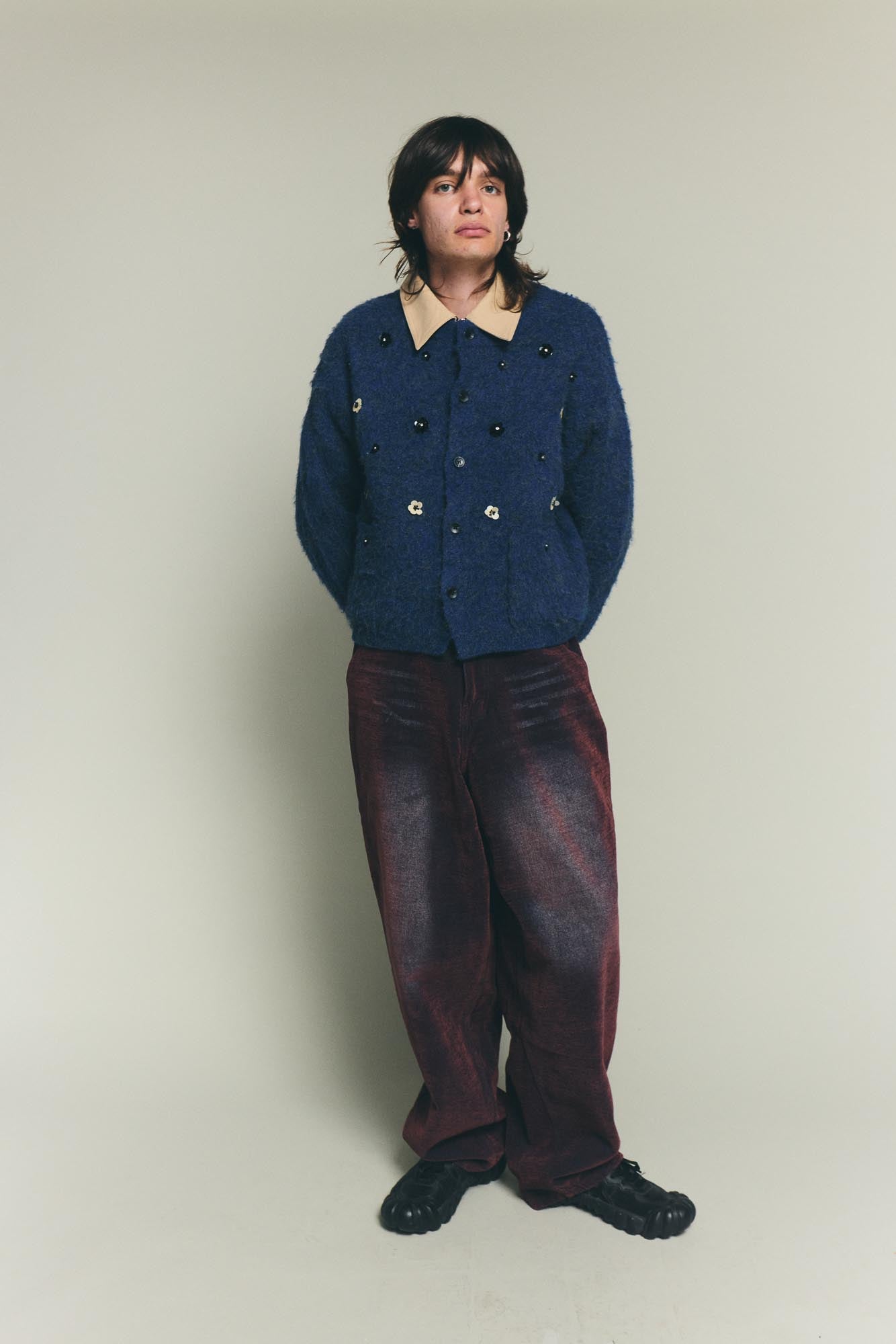 Flower Cardigan - Deep Royal Blue