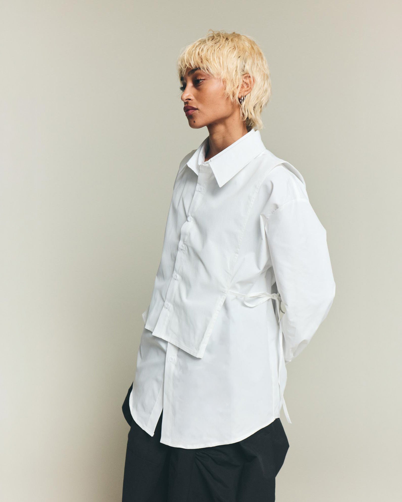 Modular Poplin Shirt - White