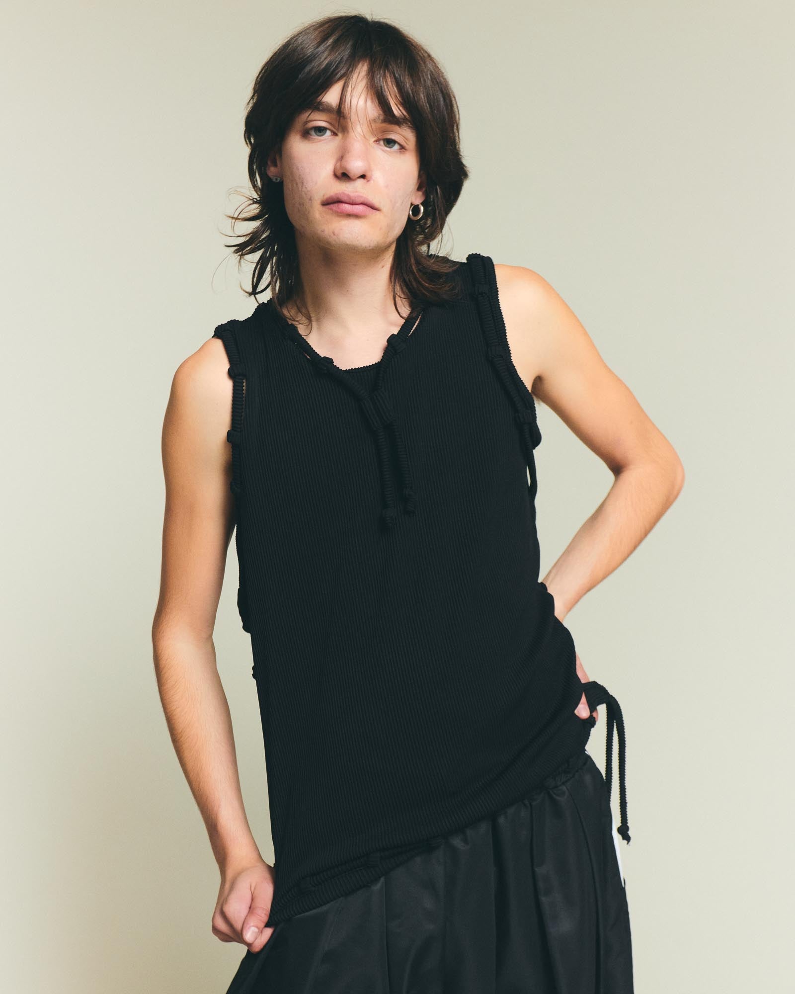 3D Lasso Tank Top - Black