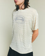 Club Print T Shirt - Vanilla