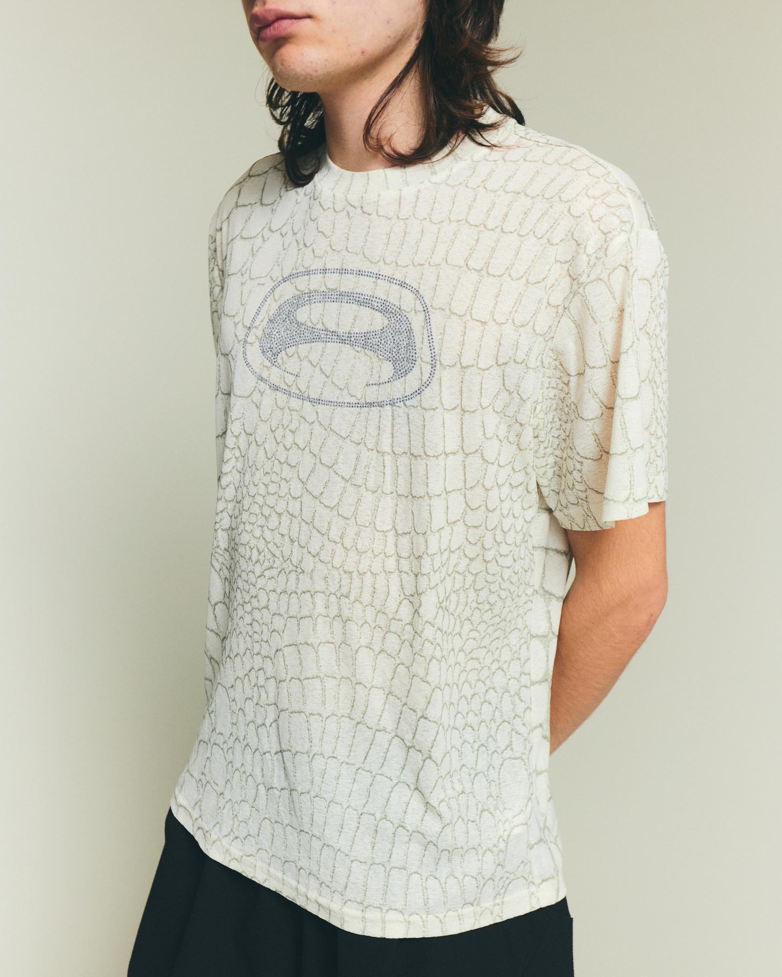 Club Print T Shirt - Vanilla