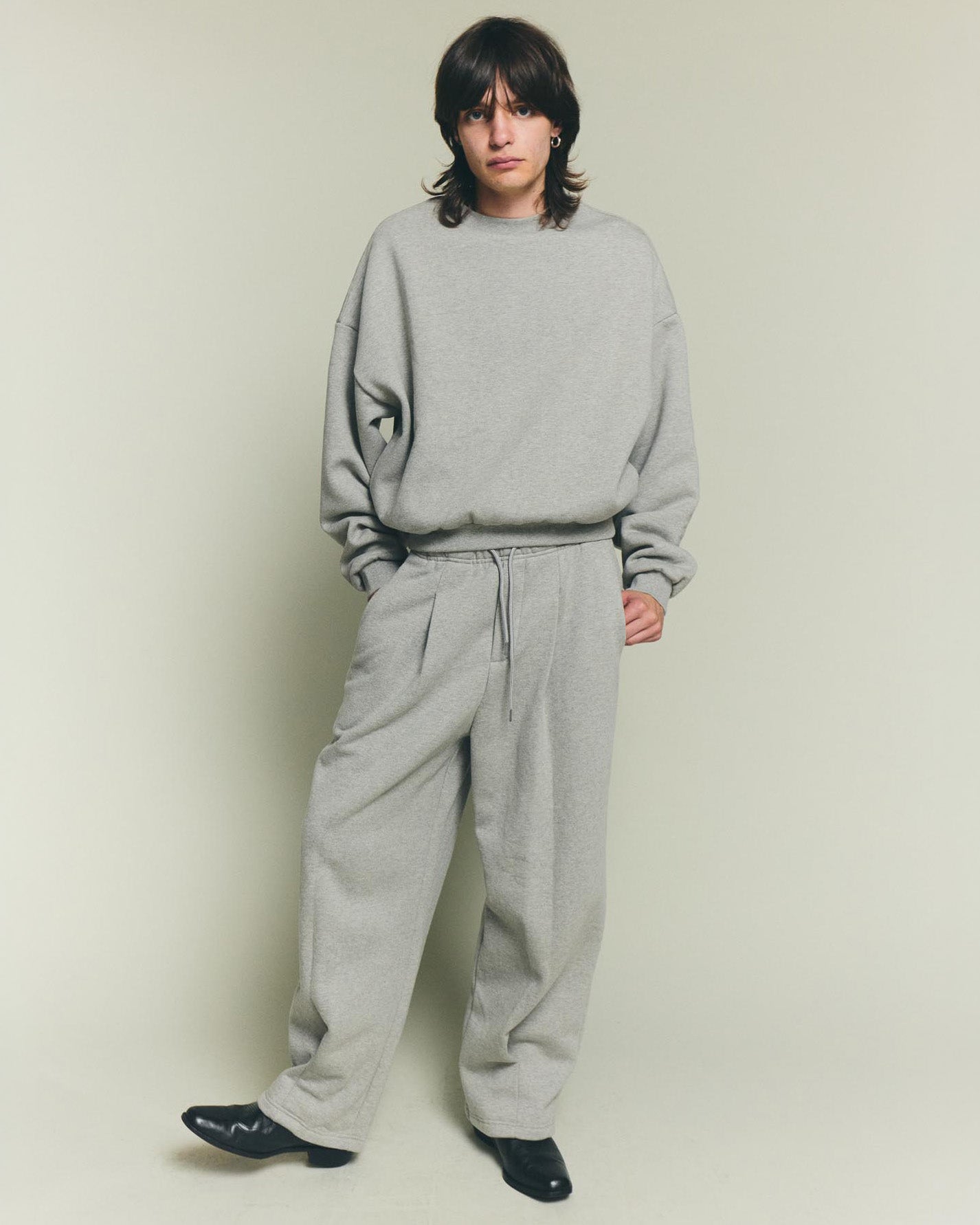 Pleated Track Pants - Cement