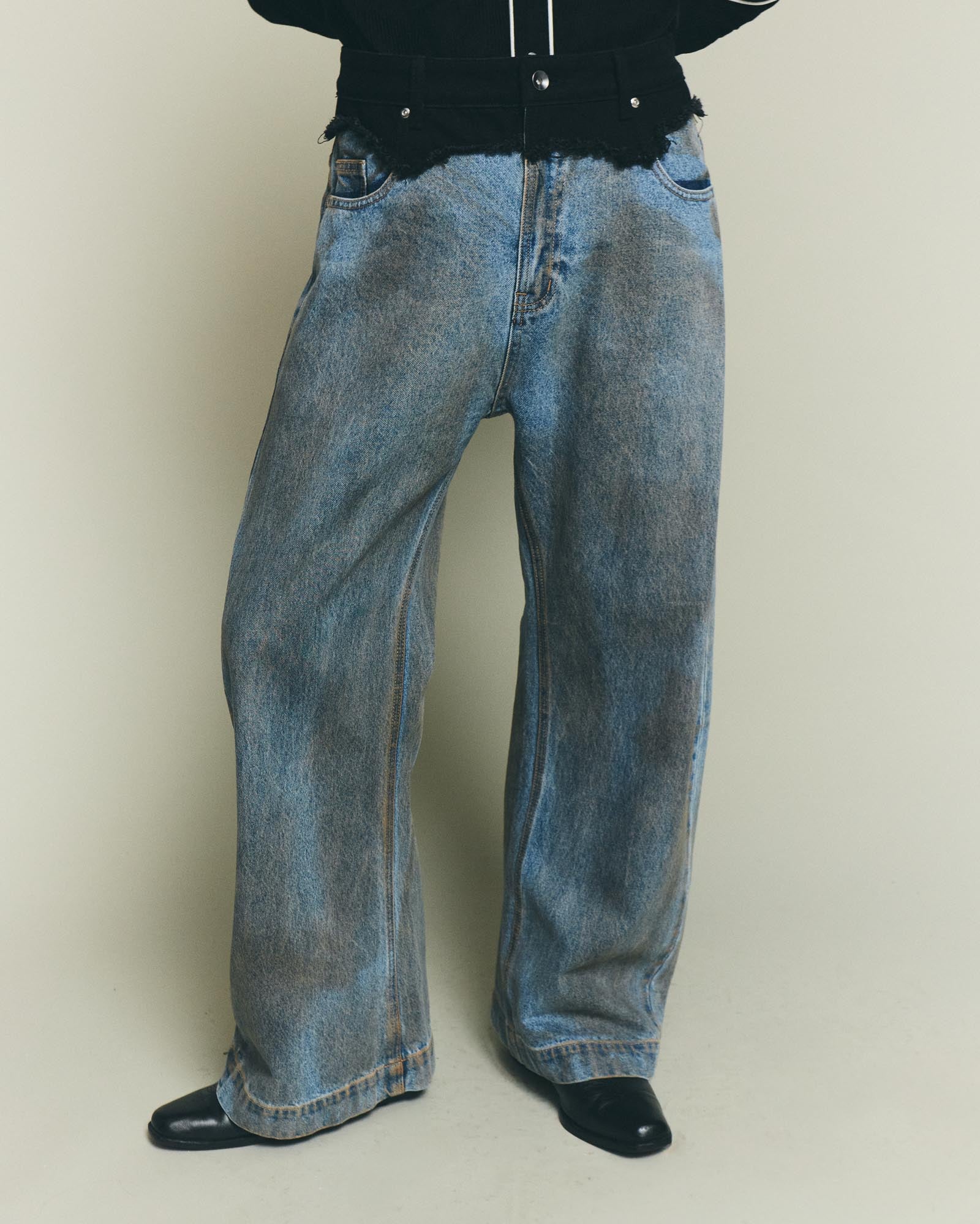 Dual-Waist Jeans - Denim