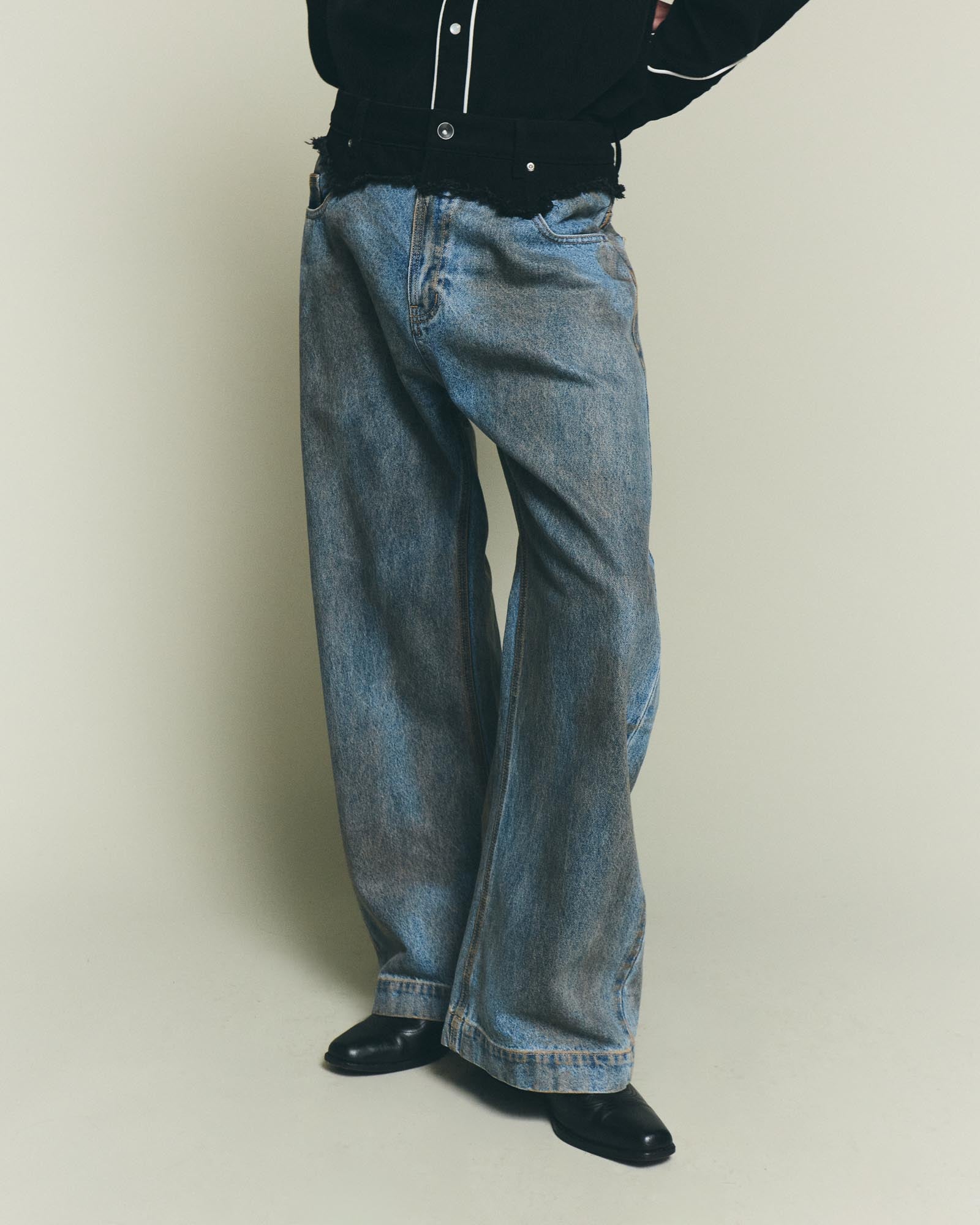 Dual-Waist Jeans - Denim