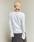 Dual Layer Henley Shirt - White