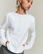 Dual Layer Henley Shirt - White