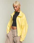 Leather Jacket - Yellow