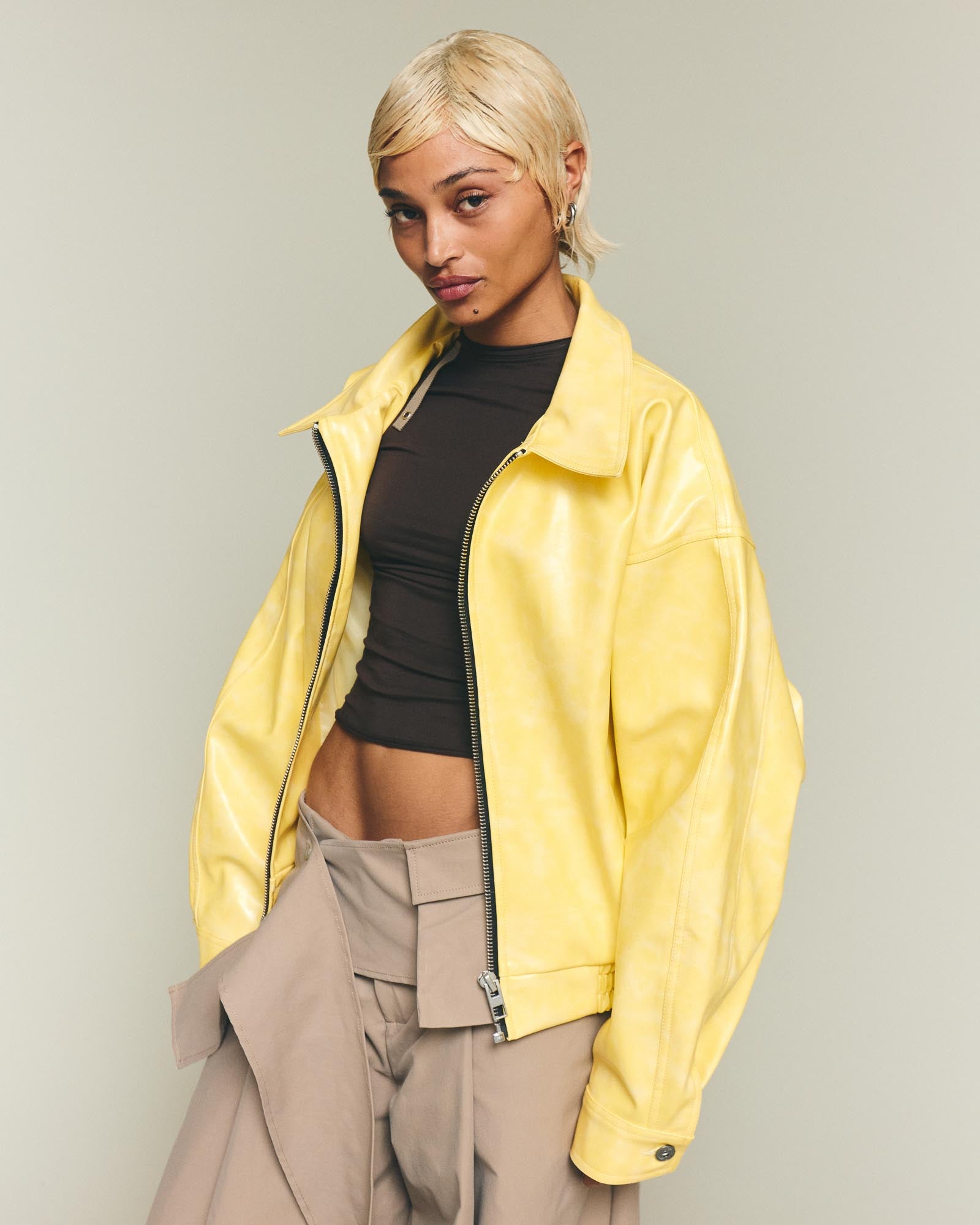 Leather Jacket - Yellow
