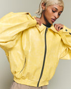 Leather Jacket - Yellow
