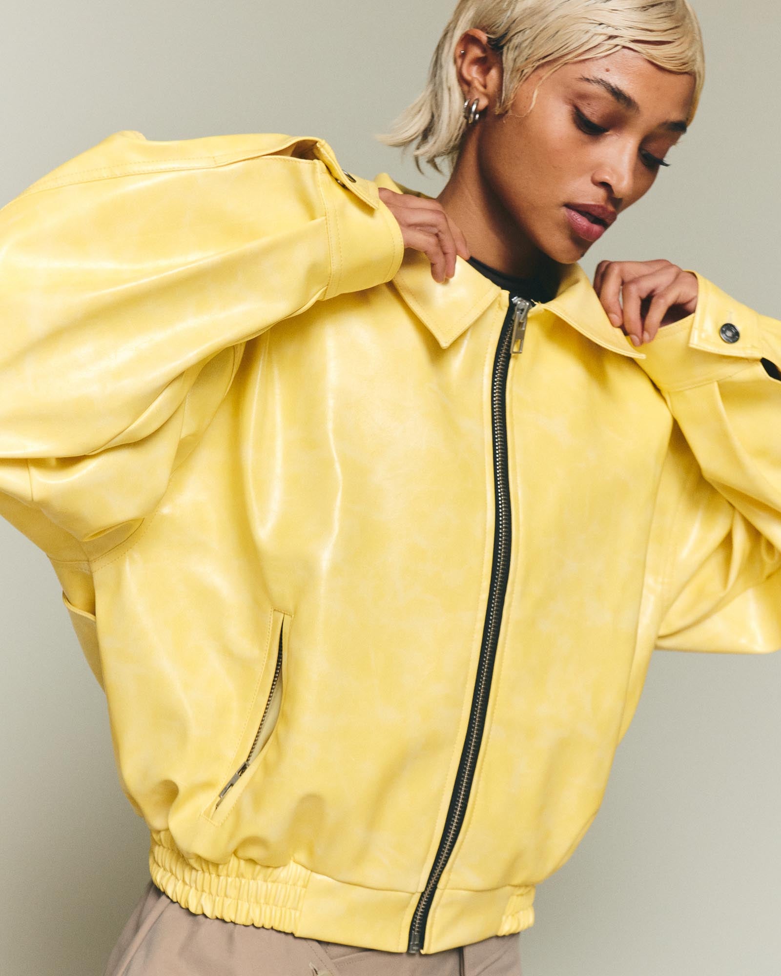 Leather Jacket - Yellow