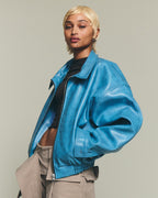 Leather Jacket - Blue