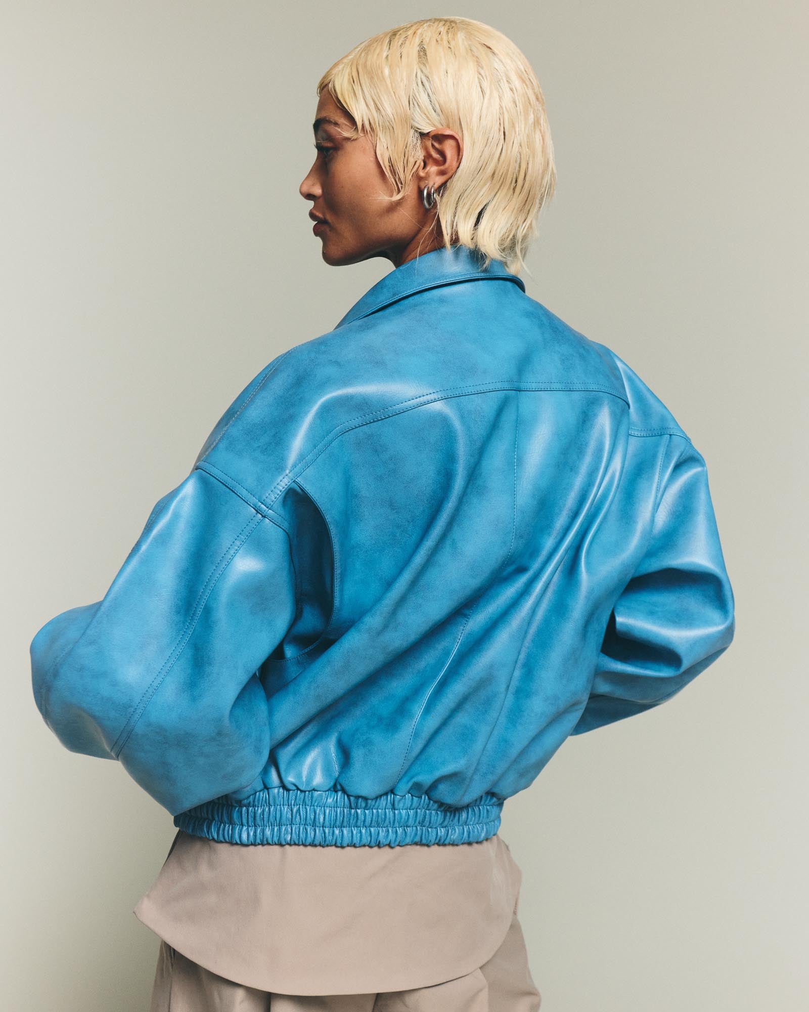Leather Jacket - Blue